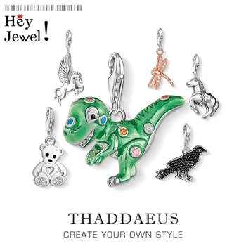 

Green Dinosaur Charm,Europe Style Club Good Jewelry For Women Men,2019 Summer Cute Gift In 925 Sterling Silver Fit Bag Bracelet