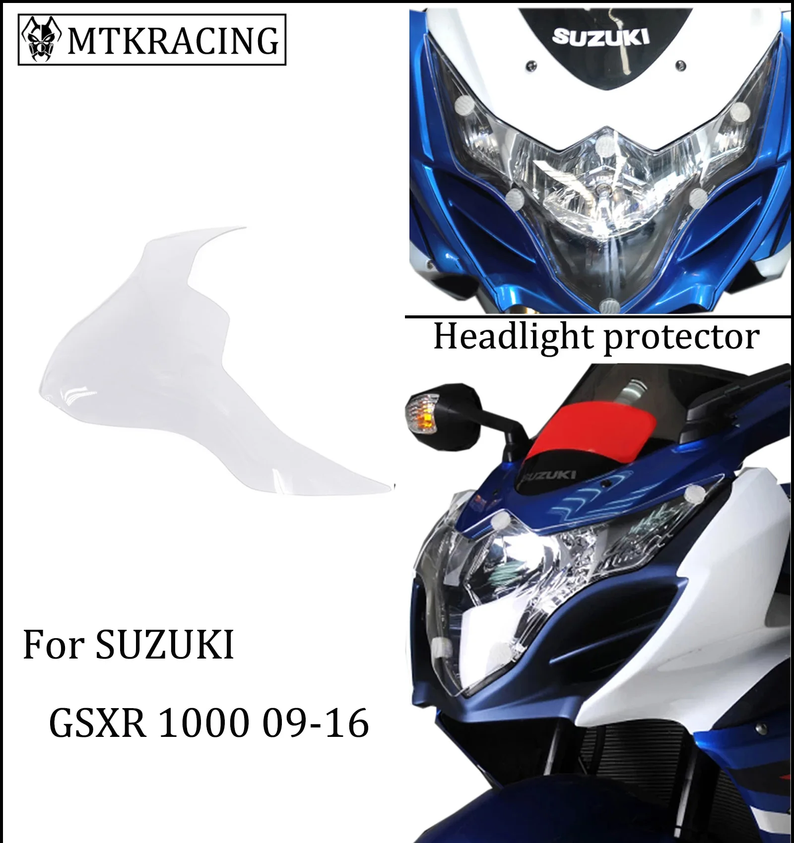 JYMotor Motorcycle Headlight Lens Cover Shield Protector for Suzuki GSX-R 1000 2005-2006 Black 