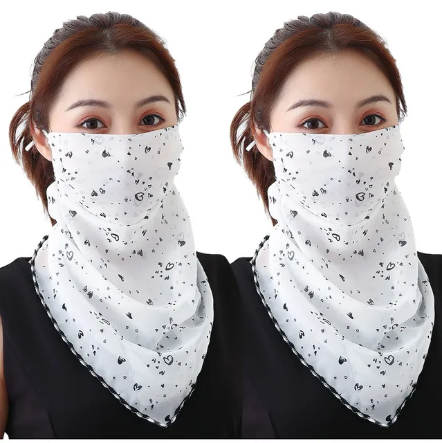 Sun Protection Mask Scarf Silk Neck Scarf （2Pcs） Worth Buy Store