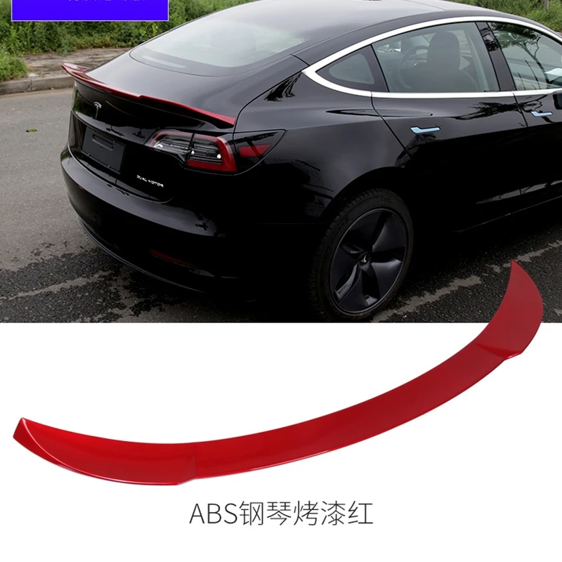 Для Tesla модель 3 автомобильный Стайлинг ABS пластиковый Неокрашенный цвет задний багажник Крыло загрузки губы спойлер на крыше украшения