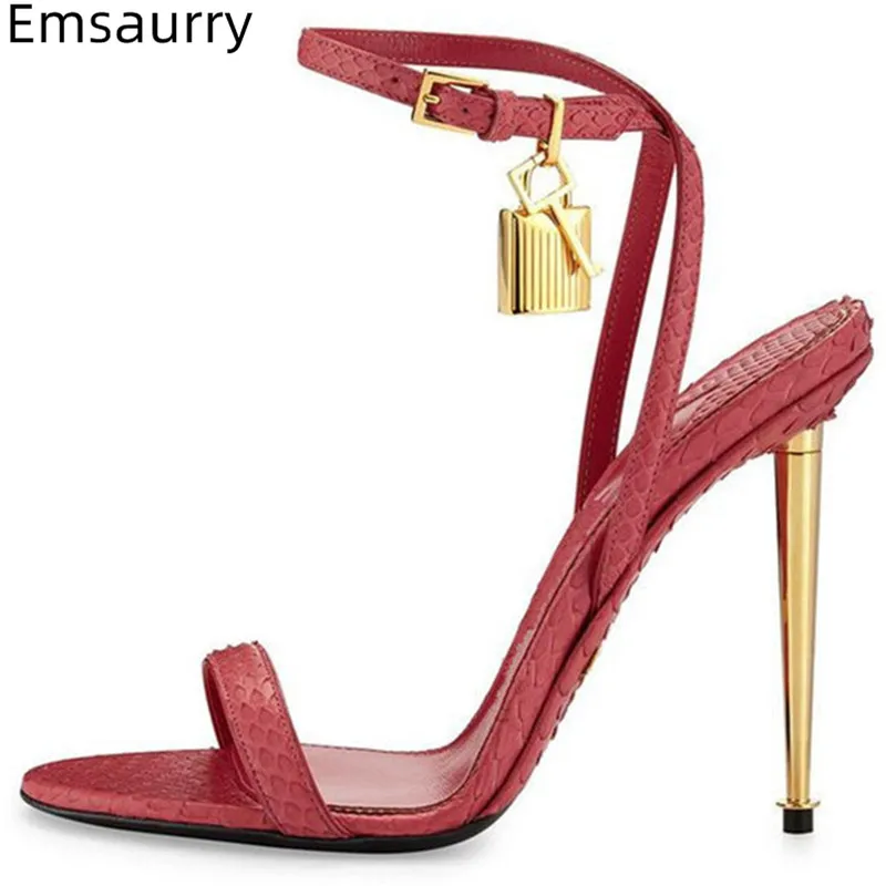 

Hot Sexy Narrow Band Sandals Woman Open Toe Slim Shallow Cross Ankle Strap Sandalias High Metal Gladiator Heel Woman Sandals