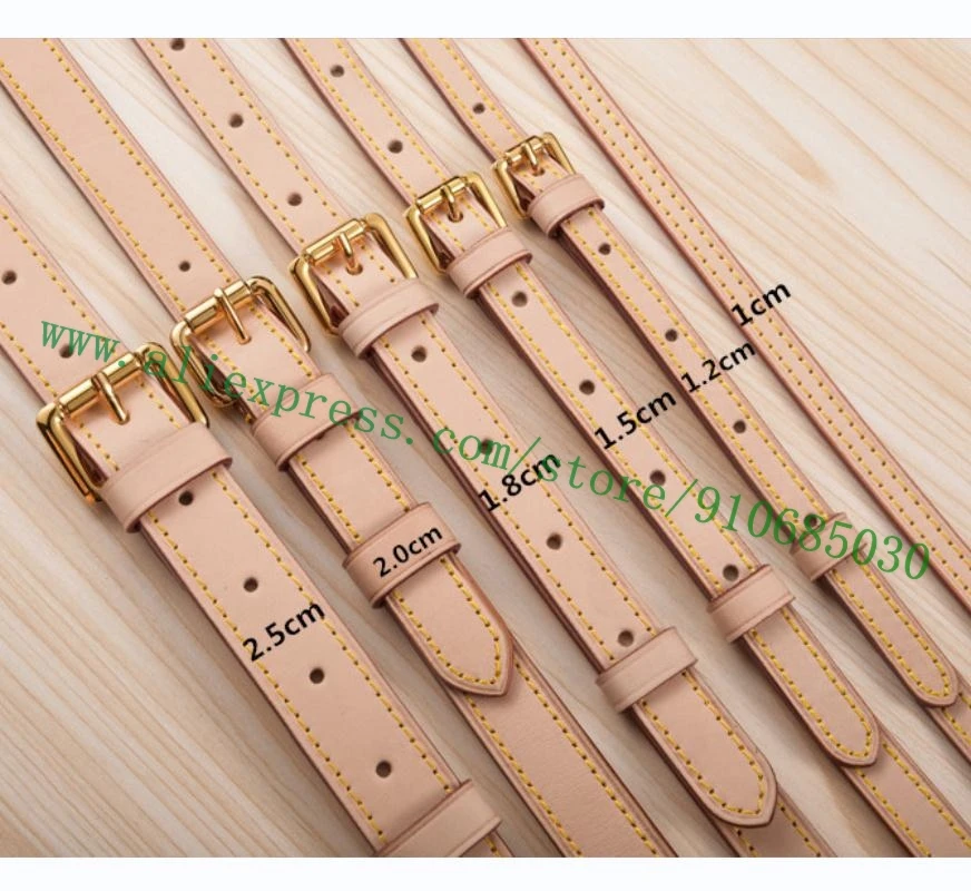 Genuine Vachetta Patina Calfskin Bag Strap For Designer Women Handbag Shoulder Messenger Duffle Carry Belt Replacement