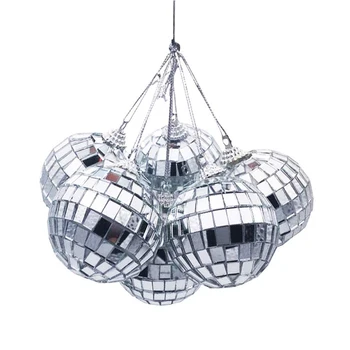 

Hot 6Pcs Mirror Glass Disco Ball Ornament Christmas Tree Pendant Home Party Holiday Decor