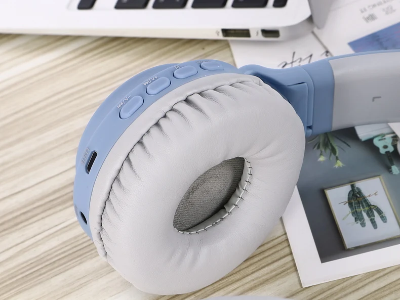 Teamyo Bluetooth 5,0 стерео кошачьи наушники детские наушники гарнитура 3 цвета мигающий светящийся наушник с микрофоном