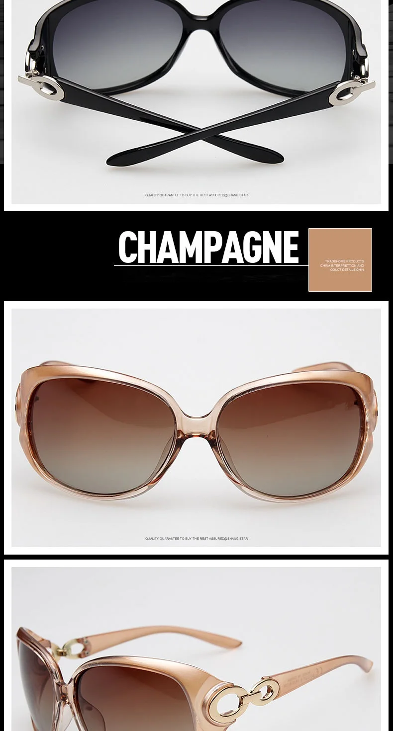 Поляризованные овальные женские очки от солнца винтажные негабаритные Роскошные брендовые Модные женские очки oculos UV400