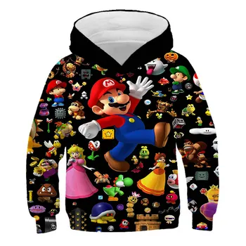 

3 To 14 Years Kids Hoodies Game Super Mario Bros 3D printed Hoodie Sweatshirt Boys Girls Outerwear Jacket Coat Children Clothing