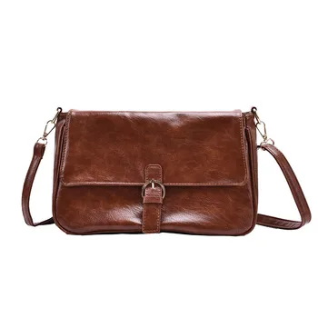 

Retro Shoulder Bag Women High Quality Lady Messenger Bag Small Youth PU Leather Waterproof Bag Brown Black