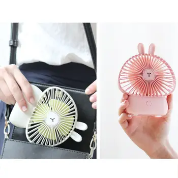 

Mini Portable Bunny Handheld Fan USB Charging Cooling Electric Fan with Lights for Home Office Desktop Outdoor Accessories
