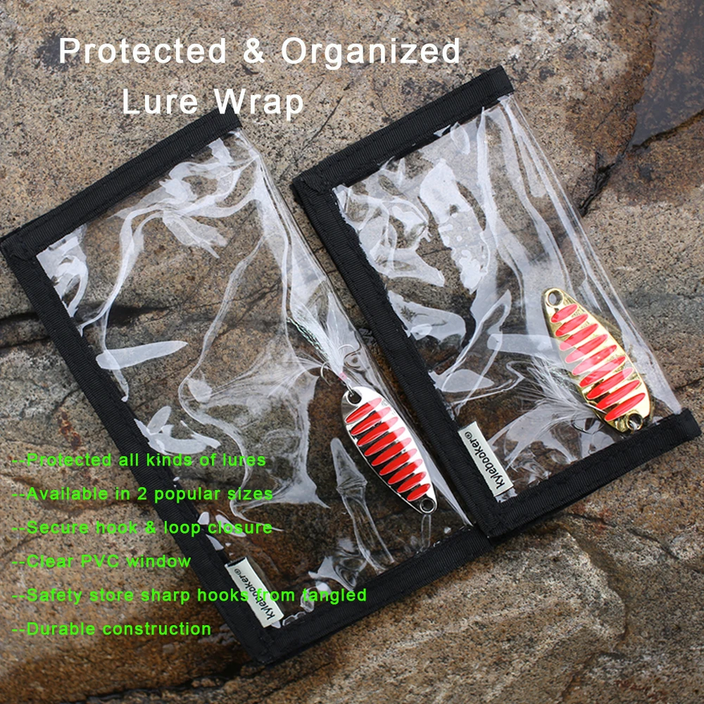 4 Packs Fishing Cover Lure Wraps Durable Clear PVC Hook Loop System Lure  Wraps Protective Covers For Fishing Lure