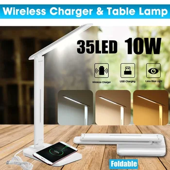 

10W 2 in 1 LED Desk Lamp Multi-Function Table Lamp adjustment Home Lighting Fast Charging Wireless Charger 10W Power Qi Wireless