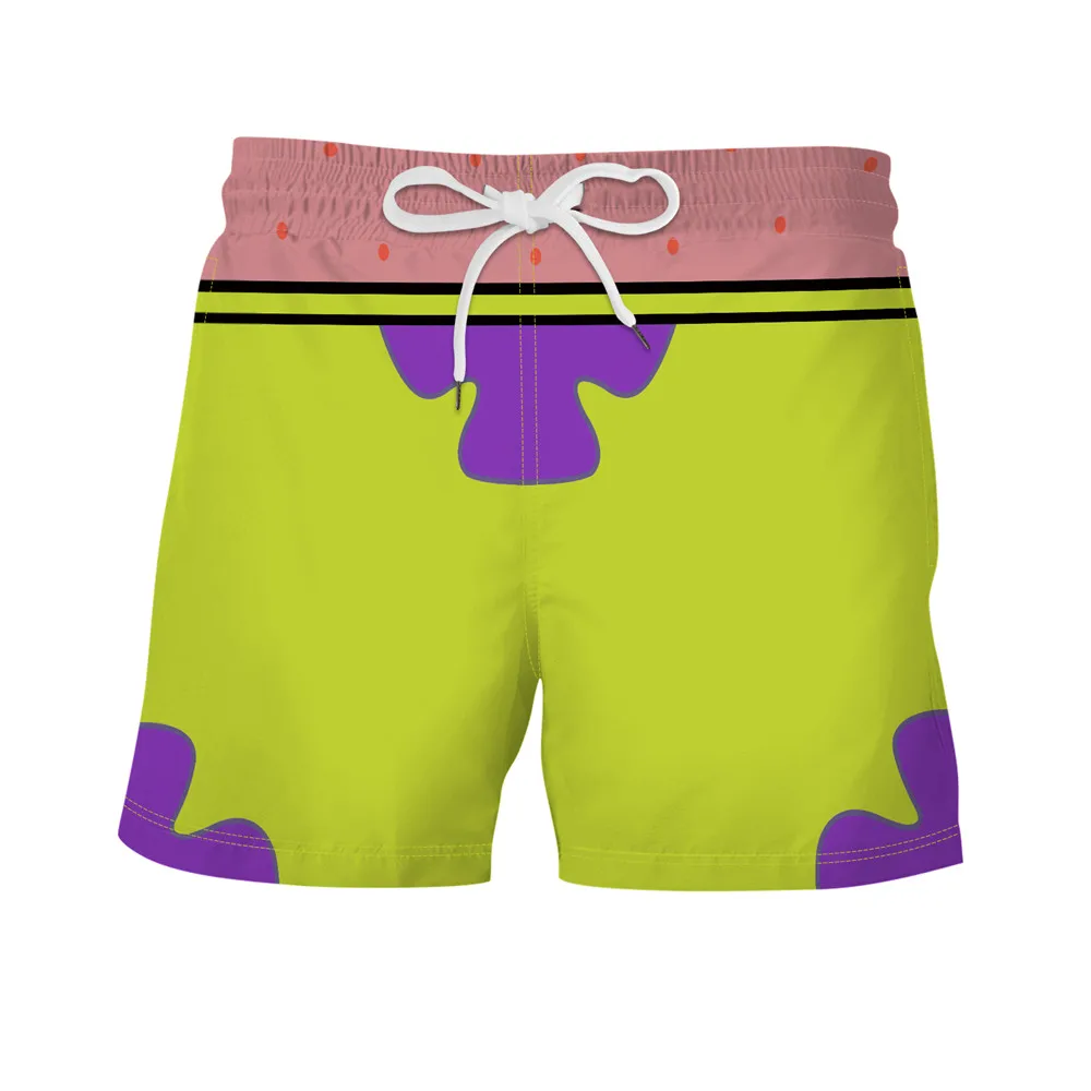 Pantalones cortos de secado rápido para hombre, ropa de playa informal, estampado de Patricio y Estrella, verano 2020