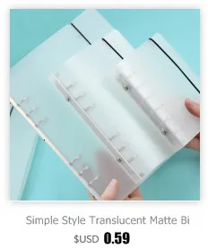 Cute Transparent Mini Loose-leaf Notebook Creative Portable Pocket Hand Book 3 Ring Binder Kawaii School Supplies Stationery