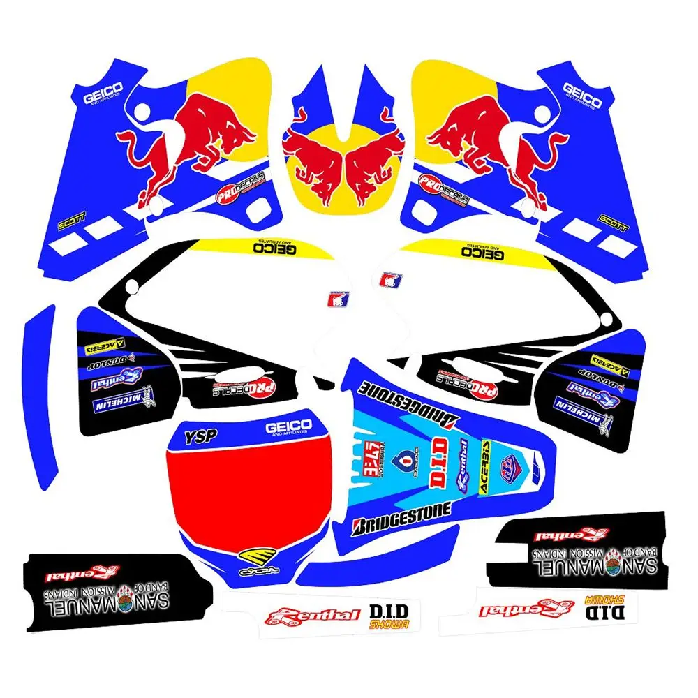 

For YAMAHA YZF250 400 426 1998-2002 New Full Graphics Decals Stickers Custom Number Name 3M Bright Matte Stickers Waterproof