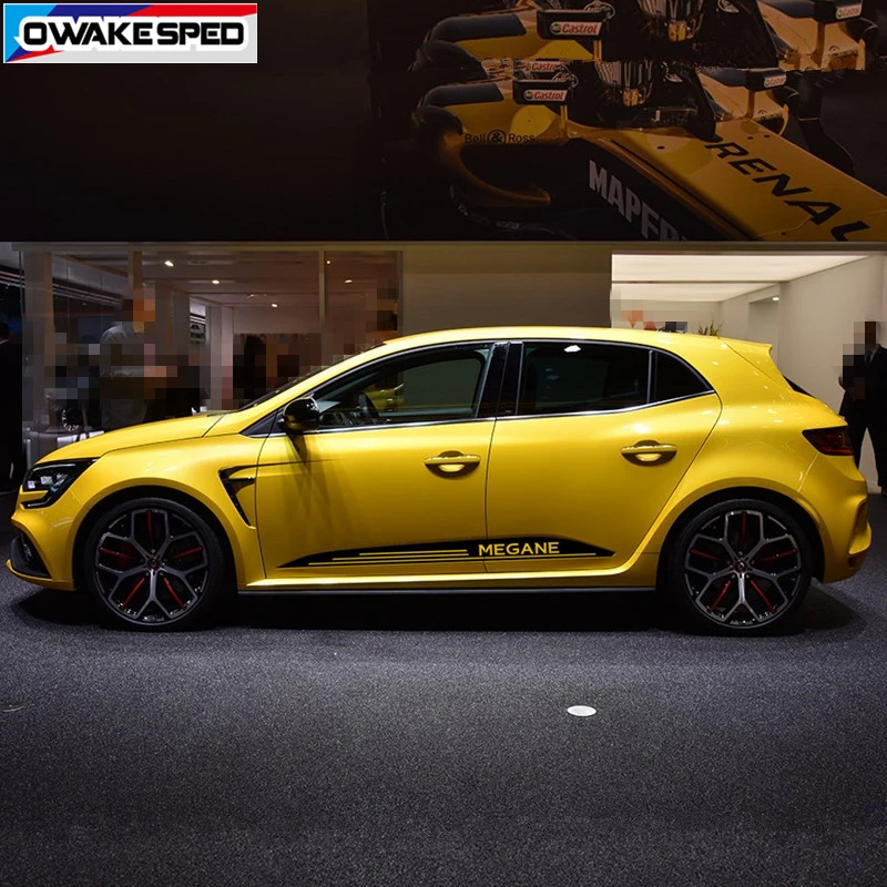 Двусторонняя Автомобильная спортивная полоса для Renault Megane GT RS- авто дверь юбка наклейка гоночный стиль виниловая наклейка аксессуары
