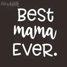 BlingQueen 12 шт./лот на заказ Утюг на трансферах флок HTV теплопередачи винил лучший мама когда-либо дизайн