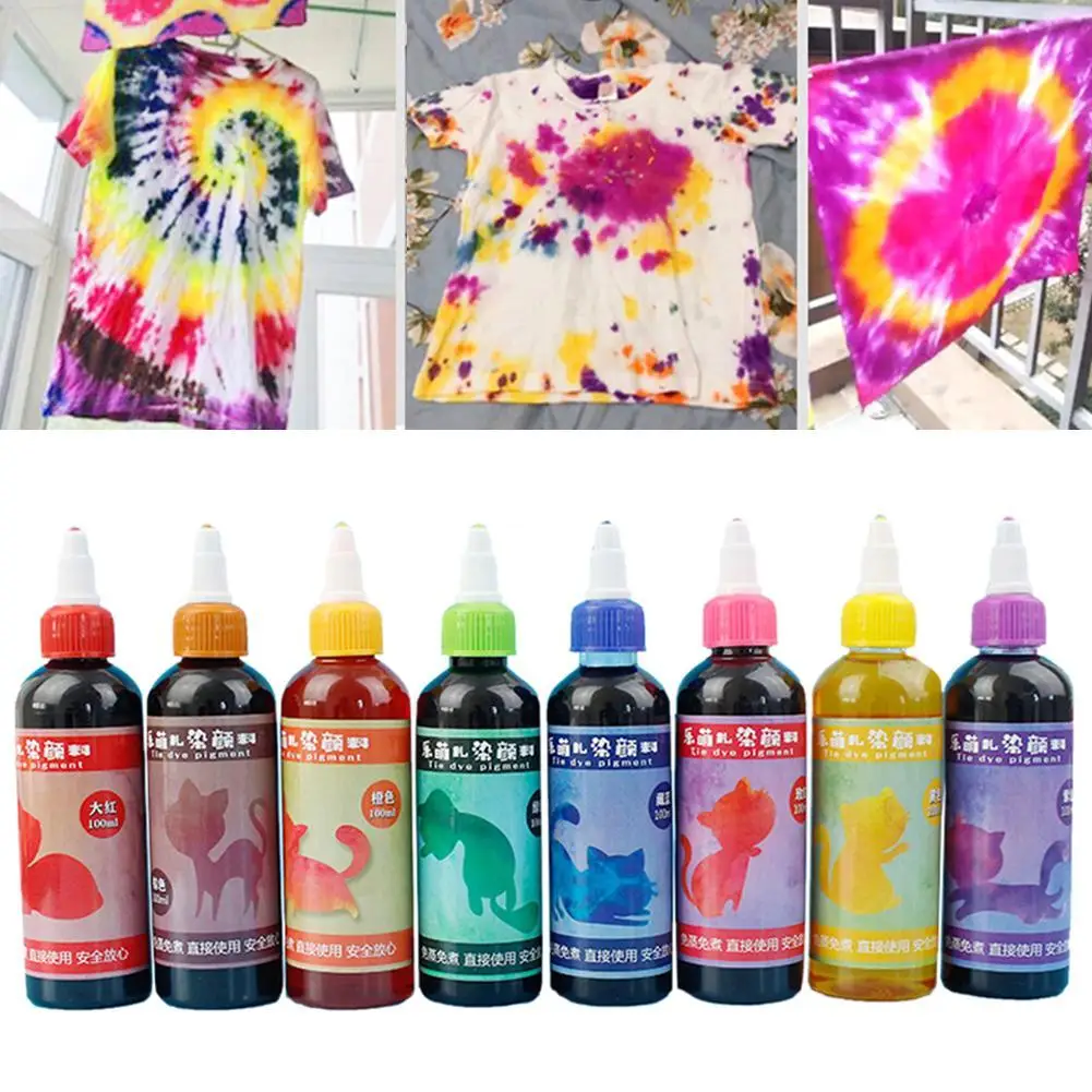 Colorful 100ml Tie Dye Textile Pigment Paint Color Craft DIY Clothing Decorating Material Sewing Supplies Accessories