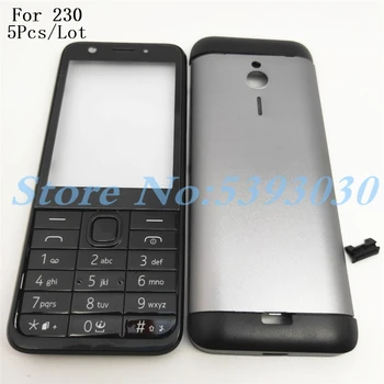 

5Pcs/Lot New For Nokia 230 230ds RM-1172 RM-1126 New Full Complete Mobile Phone Housing Cover Case+English Keypad