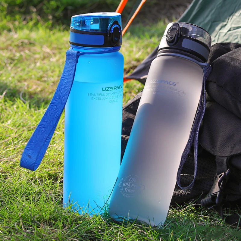 BPA Free Sports Voyage Bouteille d'eau Tasse Doeplex bouteille d'eau avec le temps Marqueur 