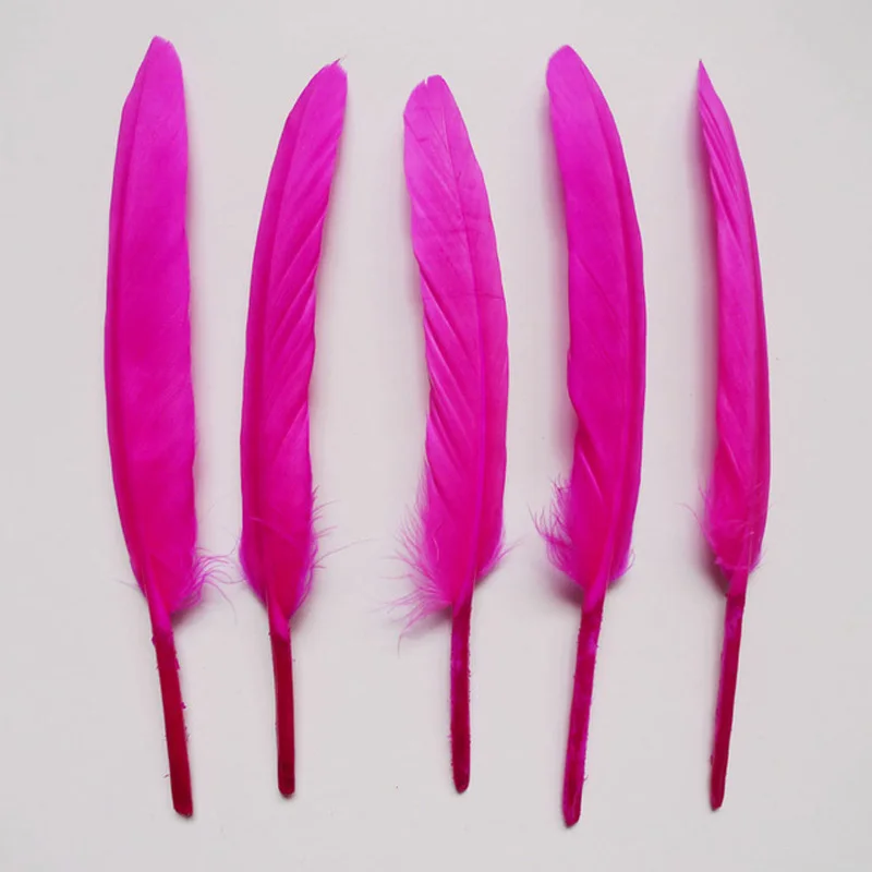 

Cheap 1000pcs rose 10-15cm goose feathers Crafts plumes for wedding hat hair material making Mask Jewelry Accessories plumas