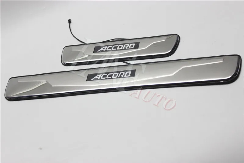 Нержавеющая сталь светодиодные пороги Накладка защита порогов защитная накладка для Honda Accord 2003-2007 7TH евро R CL7 CL8 CL9