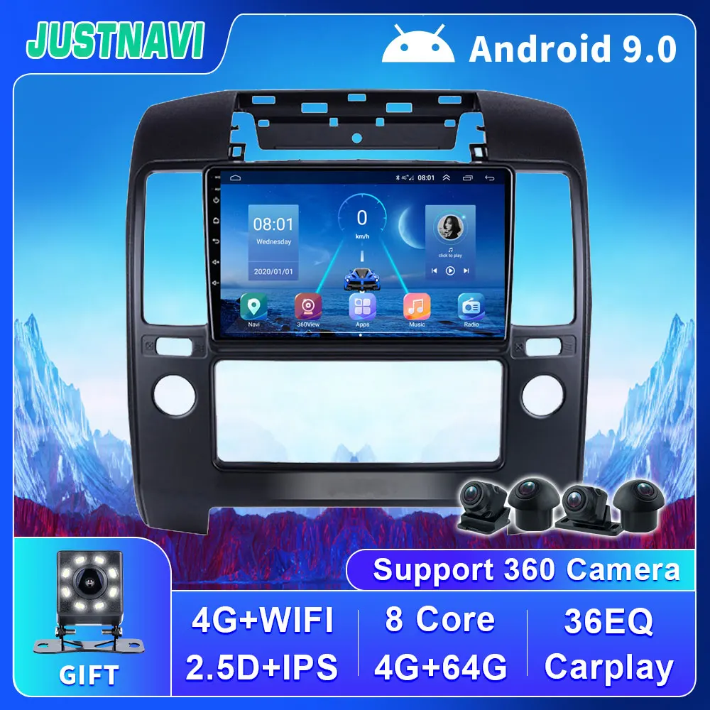 Смарт-Автомагнитола JUSTNAVI для NISSAN NAVARA Navara 2006-2012 навигация GPS Carplay Android 10 0 BT DSP Wi-Fi 6G 128G