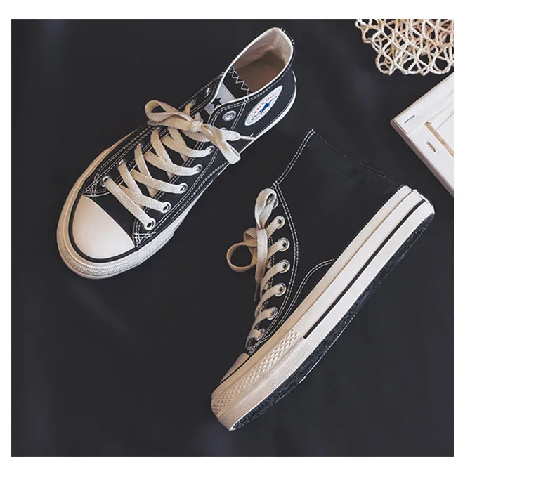 MENGSAI F332 Hight-top Classic Canvas Shoes Women's Summer New Style COUPLE'S Basic Men's Versatile Students Cloth Shoes