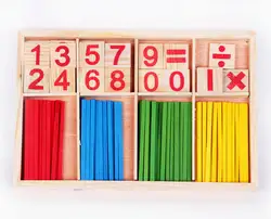 Деревянные Счетные палочки с цифрами, развивающая игрушка Jjw01 Чжи Хуэй Банг, цветная расчетная игровая коробка, детская игрушка 0,25