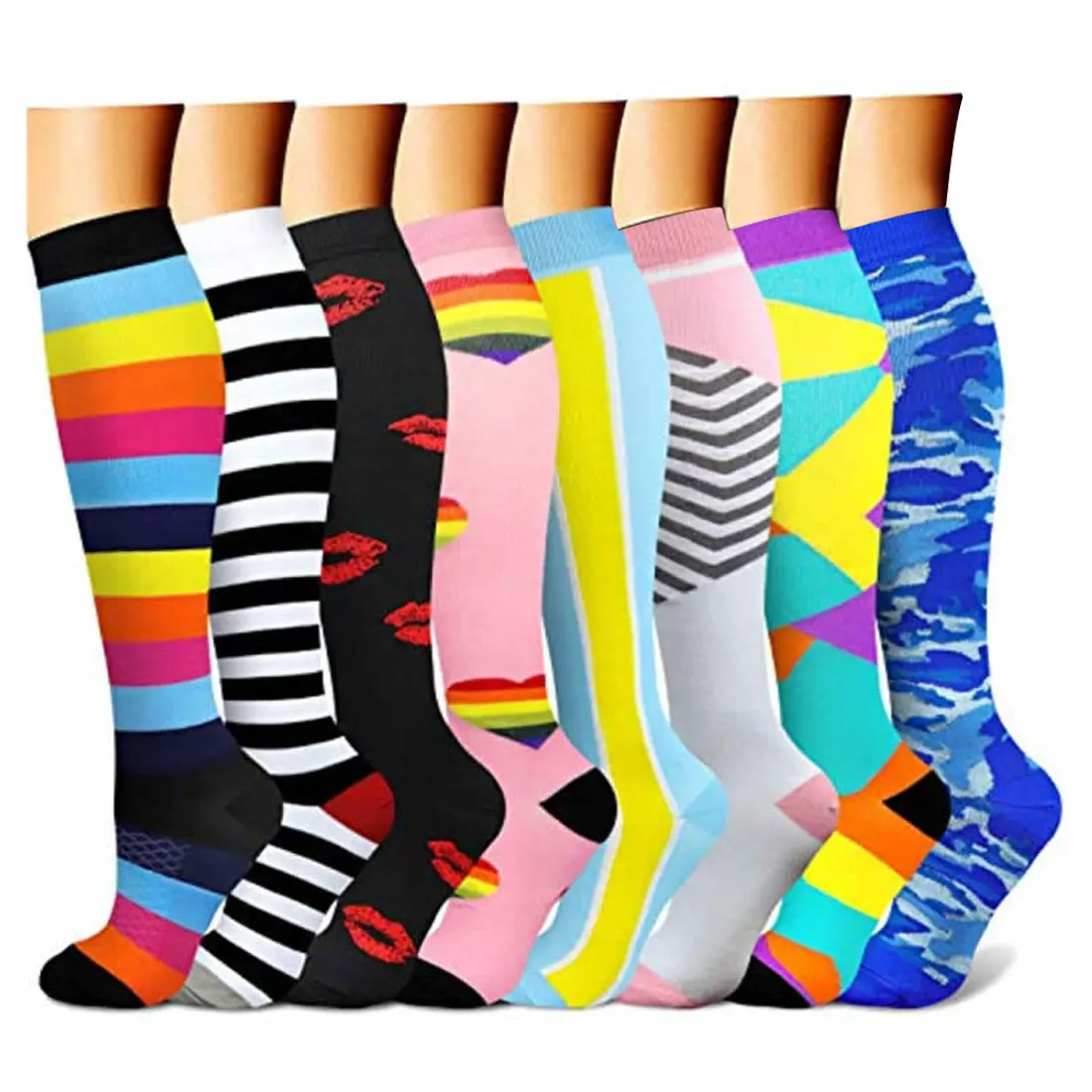 Compression Stockings Sport Compression Socks 3/6/7/8 Pairs Per Set Soccer Sports Wear Female Male Men Women Gift Persent