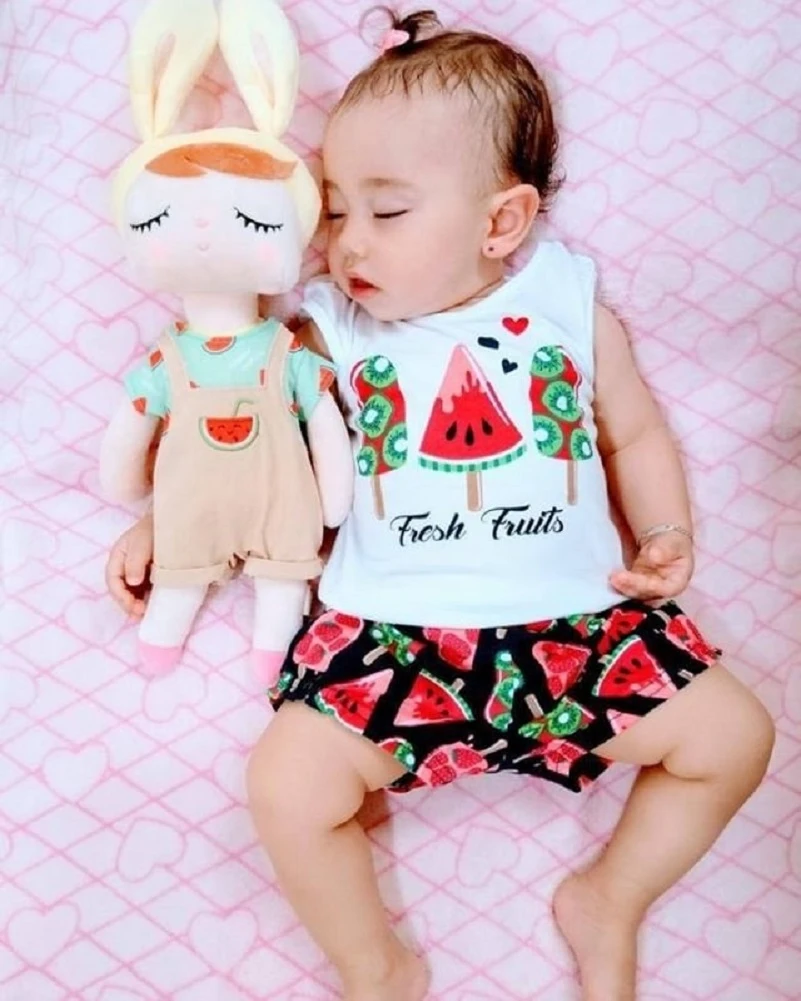 ベビー夏パジャマセット幼児タンクトップ ショーツスイカのアイスクリーム印刷新鮮なフルーツ英語ベビーパジャマ服 Clothing Sets Aliexpress