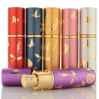 

Floral Print Perfume Bottle Travel Refillable Empty Perfume Bottle Atomizer Cosmetic Container Spray Bottle Scent Pump Dispenser