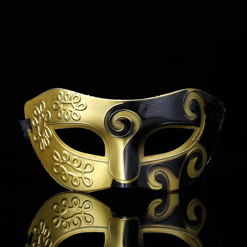 

Gold Roman Soldier Male Filigree Laser Cut Men Venetian Masquerade Eye Masks Party Halloween Cosplay Mardi Gras Ball Masks