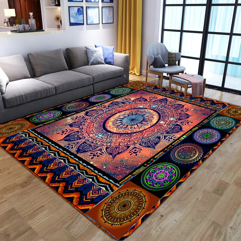 Gorgeous Mandala floral 3D Print Carpets for Living Room Bedroom Decor Carpet Soft Flannel Home bedside Floor Mat play Area Rugs