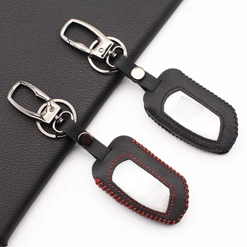 

DXL4950 LCD Remote Case High Quality 100% Leather Key Cover Key Fob for Pandora DXL 4950 DX-90BT DX-91 Two Way Russian Version