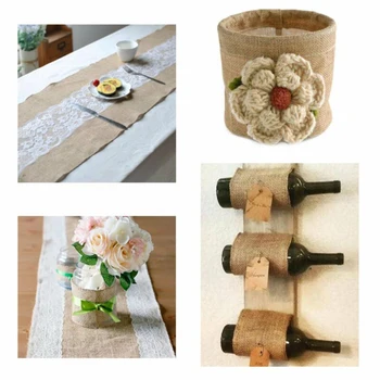 

10M*30cm Burlap Roll Table Runner Placemat Furniture Decor Hessian Jute Fabric