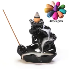 Винтажная керамическая курильница для благовоний горелка подставка для ароматических палочек домашний декор держатель ароматических палочек ароматерапия водопад курильница+ 10 шт. конусов