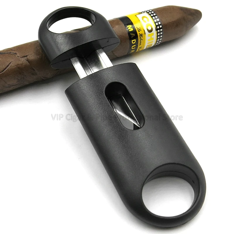 COHIBA пластик и нержавеющая сталь V Cut лезвие, нож для сигар Sigaar Zigarren инструмент для курения ручка гильотина для сигар