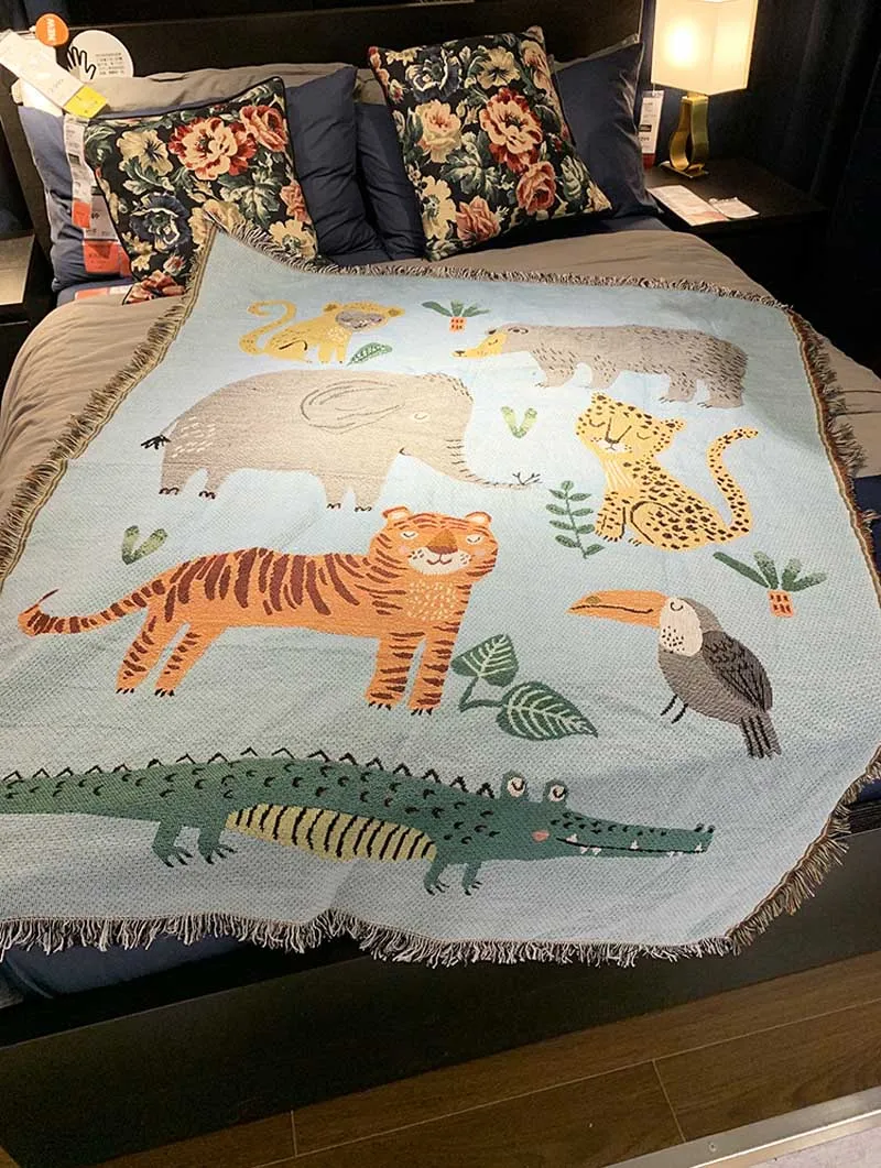 Геометрический вязаный гобелен на диван, постельные принадлежности, покрывало для путешествий, одеяло с кисточками для дивана, домашнее покрывало для гостиной, декор для всех сезонов