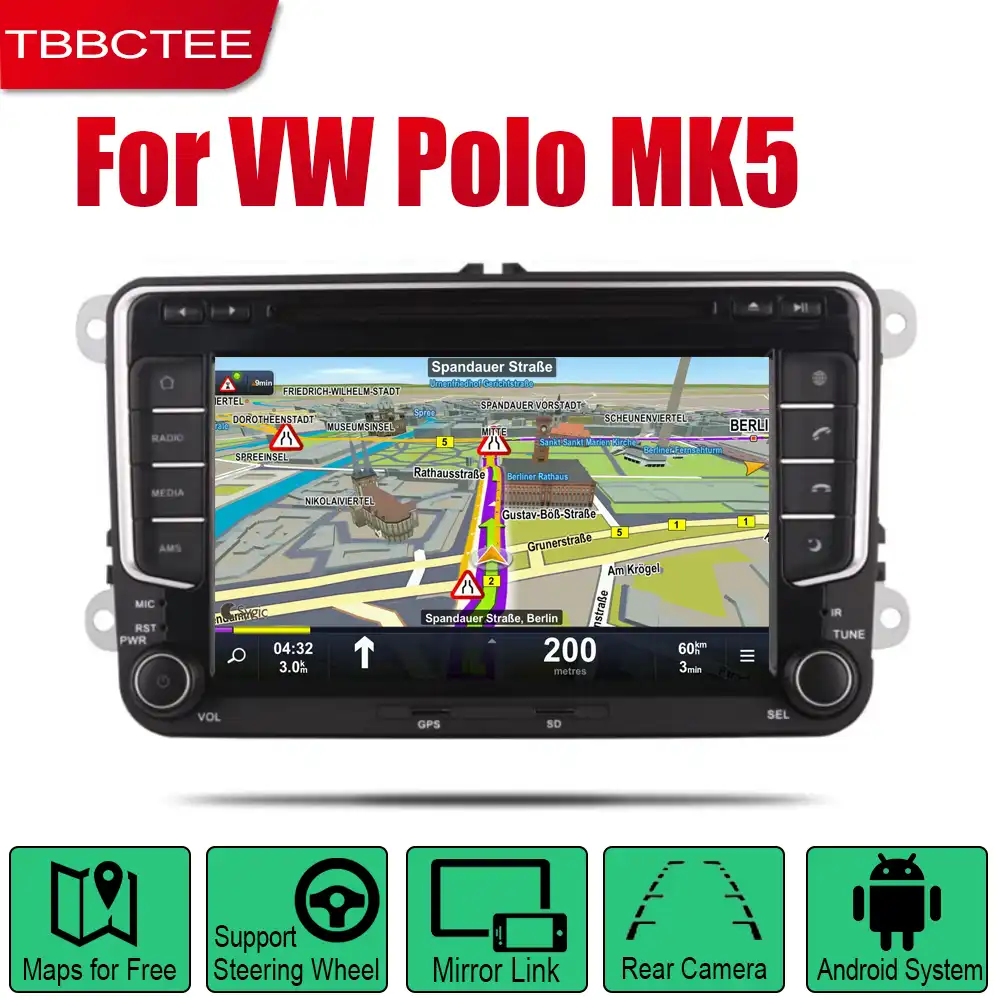 TBBCTEE Авто Радио 2 Din Автомобильный dvd плеер на основе Android для Volkswagen VW Polo MK5 2009 ~ 2013 gps