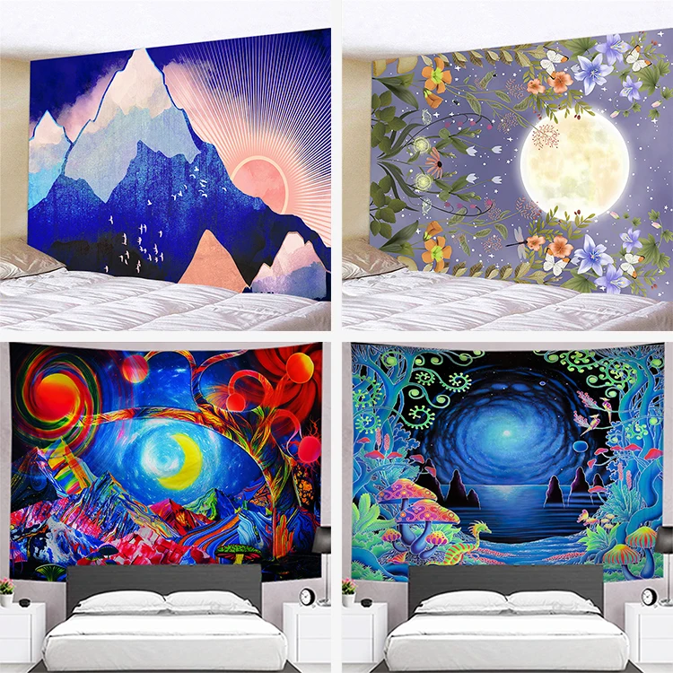 Tapestry Wall Hanging Colorful Artistic Oil Painting Tapestry for Home