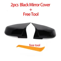 Premium Carbon Fiber Rear View Mirror Cover Cap (2pcs Black)