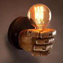 

New Antique Fist Shape Wall Lamp LED Retro Loft Innovative Bar Restaurant Cafe Decorative Lamp Resin Engraving Process