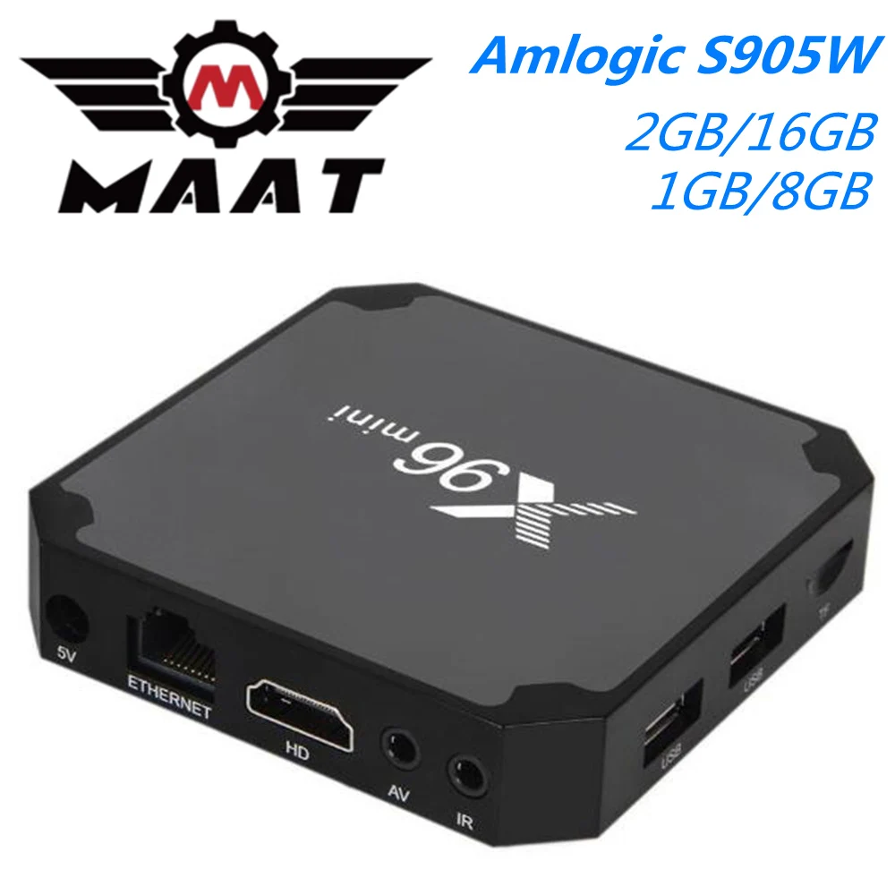 X96 Мини Android 7,1 ТВ коробка Смарт медиаплеера Amlogic S905W 2 Гб Оперативная память 16 ГБ 1 Оперативная память 8 Гб 4 ядра 2,4 г Wi-Fi 4K X96Mini Декодер каналов кабельного телевидения