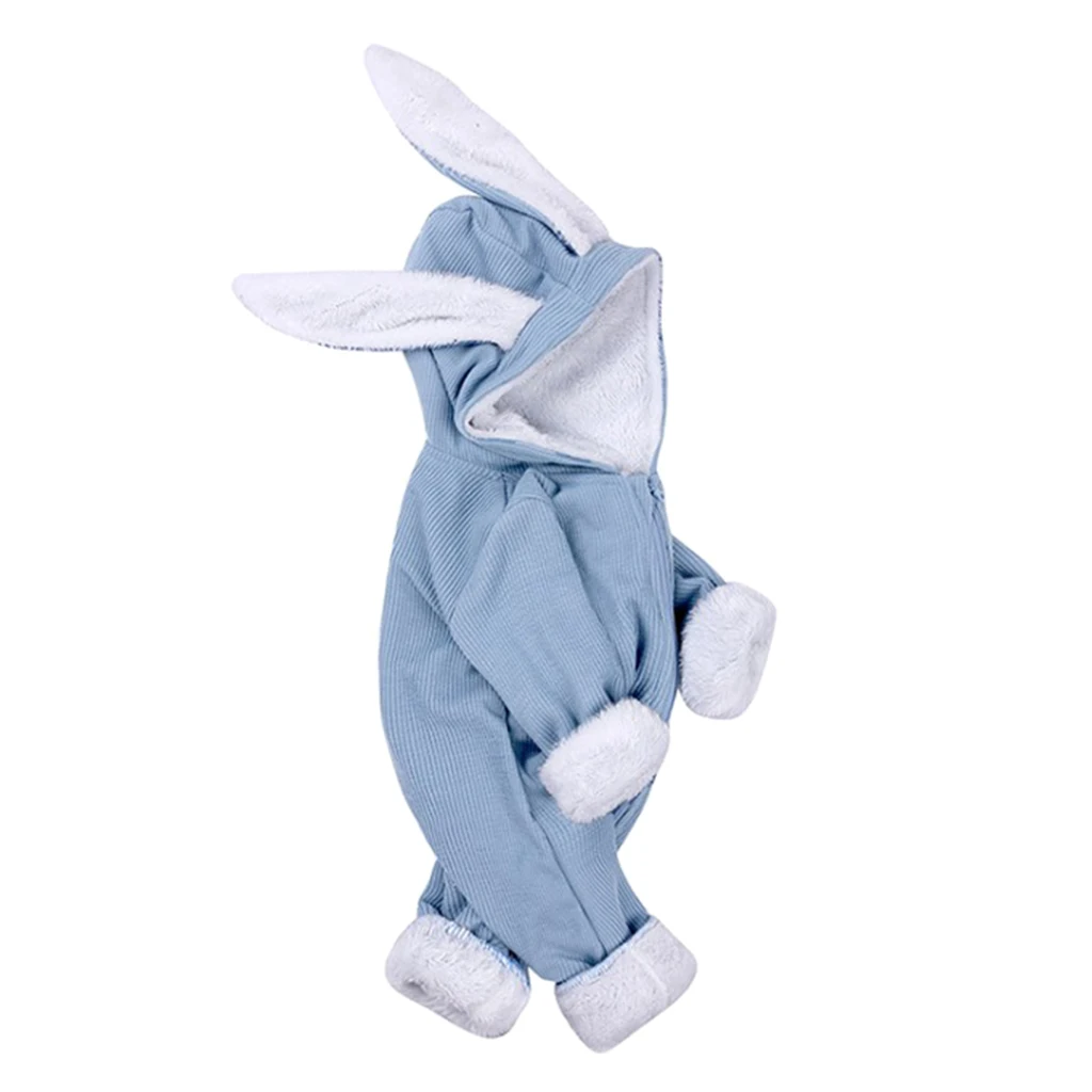 Newborn Baby Cartoon Long Ear Rabbit Jumpsuits Snowsuit Warm Fleece Hooded Romper, Sizes and Styles Selectable