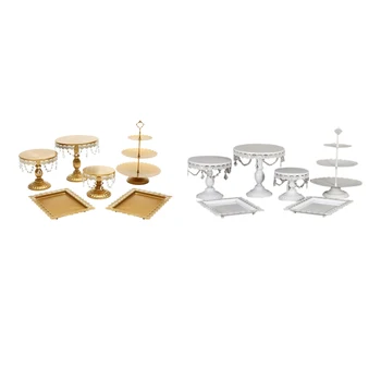 

6Pcs/Set Grand Cake Stand Set Wedding Cake Tools Fondant Cake Display Kit for Party Bakeware Accessory