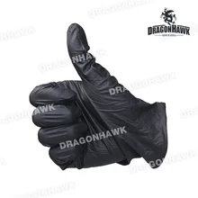 5 пар татуировки комплект используется без порошка Черный нитрил экзамена без латекса Lager Размер татуировки перчатки