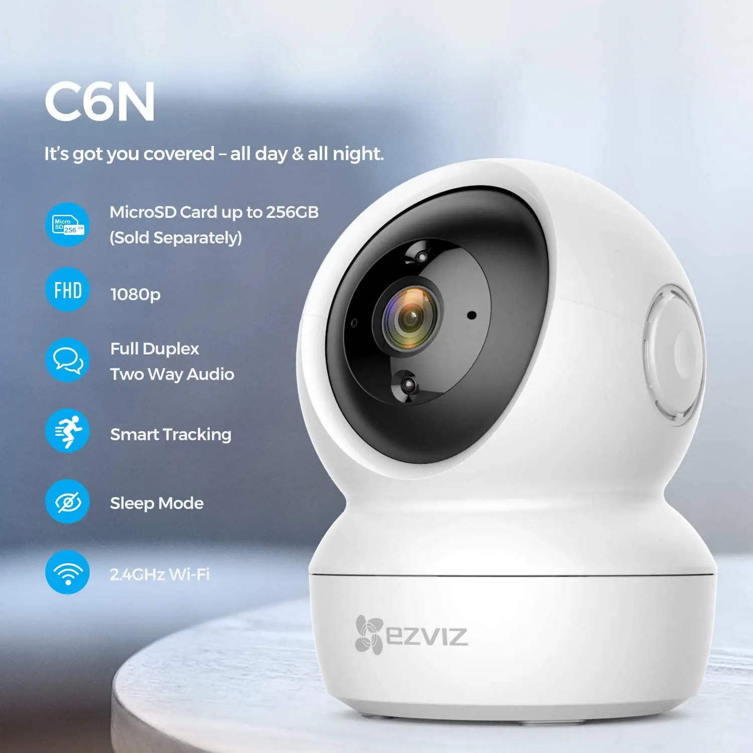 EZVIZ 2 шт. C6N IP камера 1080P панорама/наклон купольная умная ИК с датчиком движения