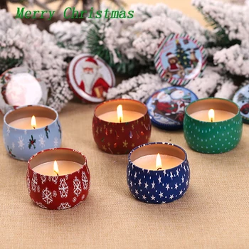 

Christmas Smokeless scented candle massage relax tinplate cans plant essential oil soothing mind and body relaxation health care
