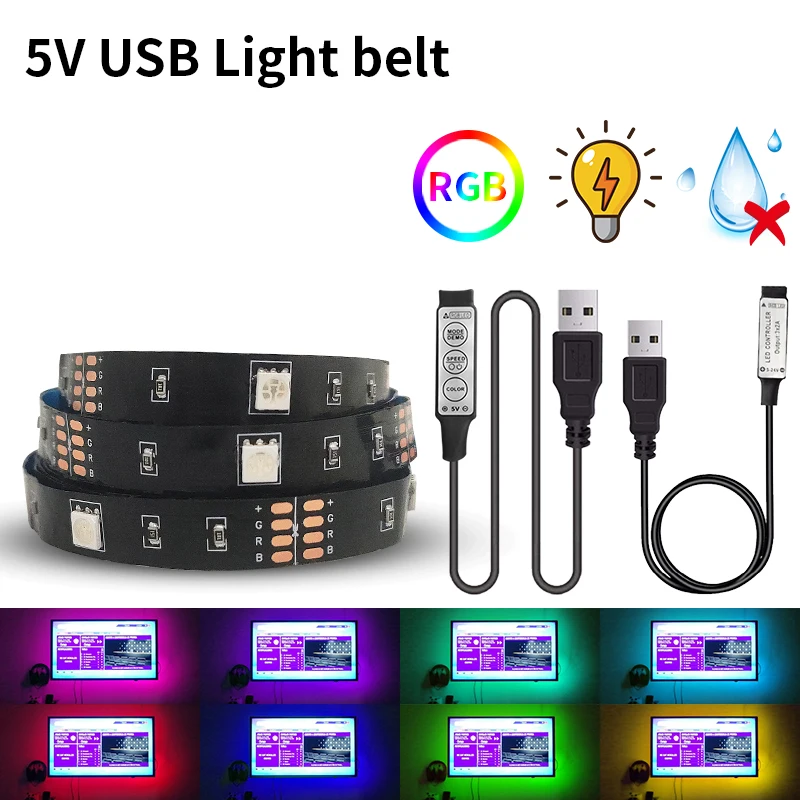 

Smart USB LED Strip Light 5050 SMD DC5V Luces Led RGB Flexible LED Lamp Tape Ribbon TV Backlight Diode Neon Light For Room