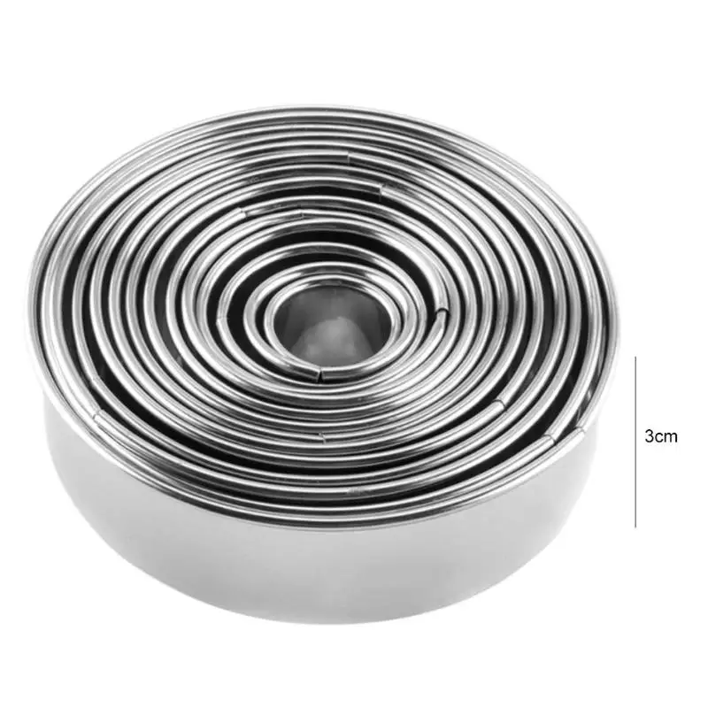 14pcs Stainless Steel Round Dumplings Wrappers Molds Set Cutter Maker Tools