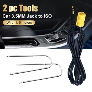 

Car 3.5MM Jack to ISO 6Pin Connector Aux Cable for Alfa Romeo Fiat Grande Punto Aux-in Audio Cable+2 pc Tools